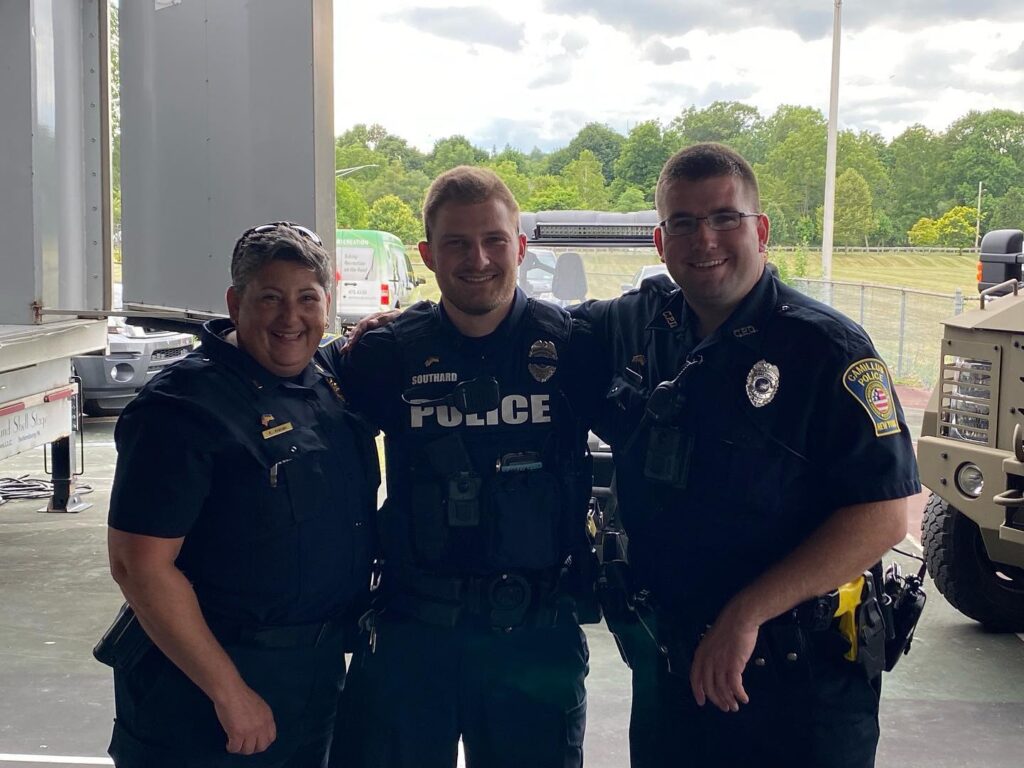 Three Camillus Police Officer Pose For An Image Together