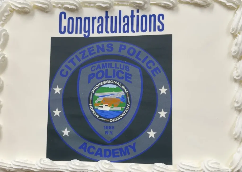 Celebratory cake for the Citizen Police Academy graduating class