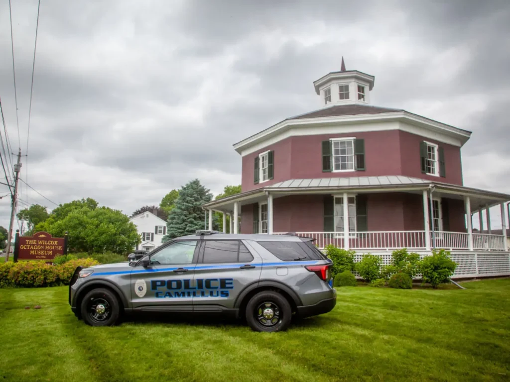 Camillus Police Cruiser Infront of the Octagon House